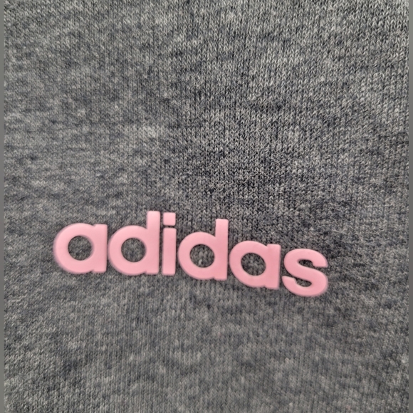 ADIDAS Classic Three Stripe Full Zip Hoodie in Grey and Pink - Picture 5 of 7